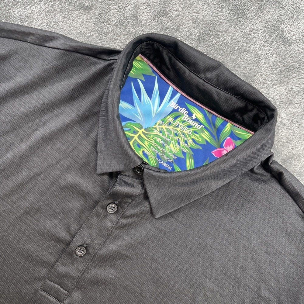 Birdie Bound Mens XL Golf Polo Shirt Black